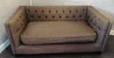 Brown Toned Button Back Two Seater Sofa