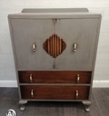 Retro painted oak linen cupboard