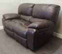 Brown Leather Two Seater Electric Recliner Sofa