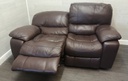 Brown Leather Two Seater Electric Recliner Sofa