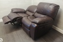 Brown Leather Two Seater Electric Recliner Sofa