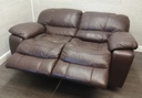 Brown Leather Two Seater Electric Recliner Sofa