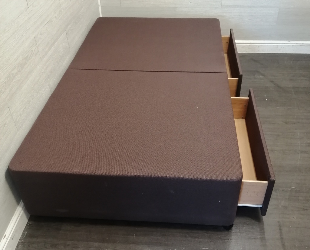 3ft6&quot; brown toned Two Drawer Divan Base