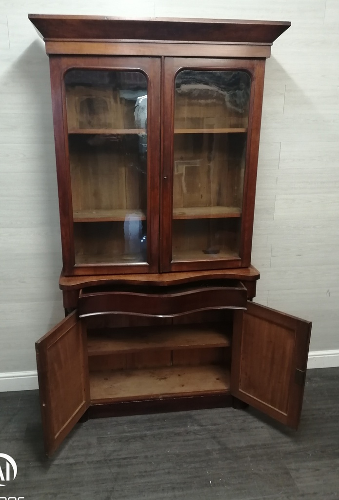 antique victorian bookcase display unit /cupboard