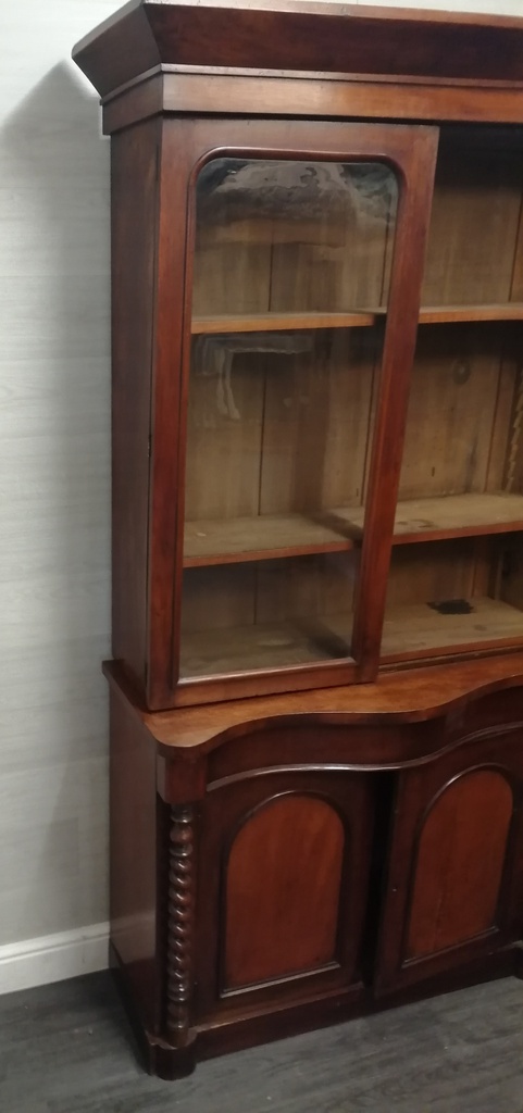 antique victorian bookcase display unit /cupboard
