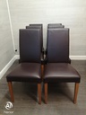6 x  Quality Brown Leather Dining Chairs