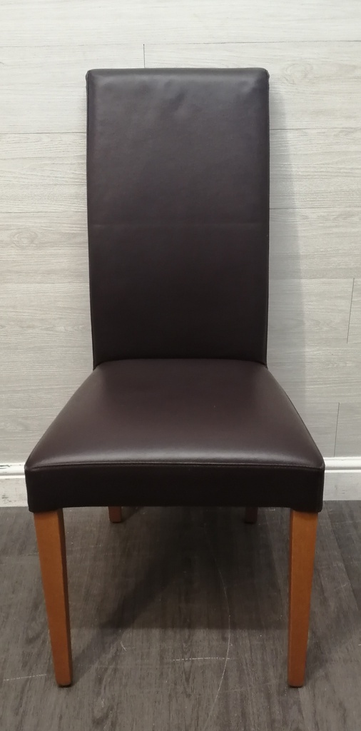 6 x  Quality Brown Leather Dining Chairs