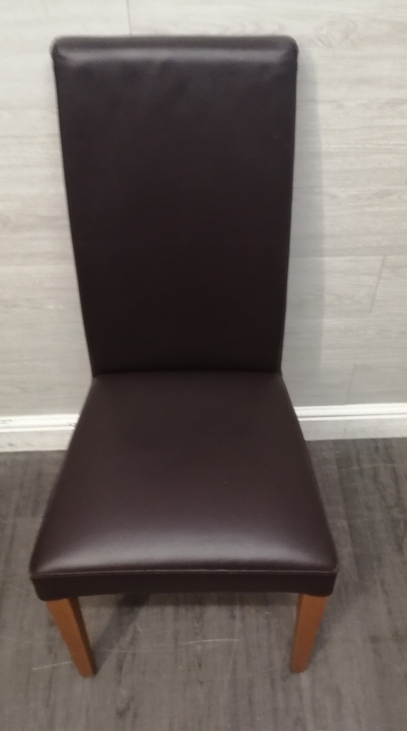 6 x  Quality Brown Leather Dining Chairs