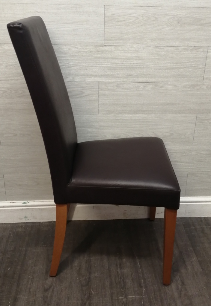 6 x  Quality Brown Leather Dining Chairs