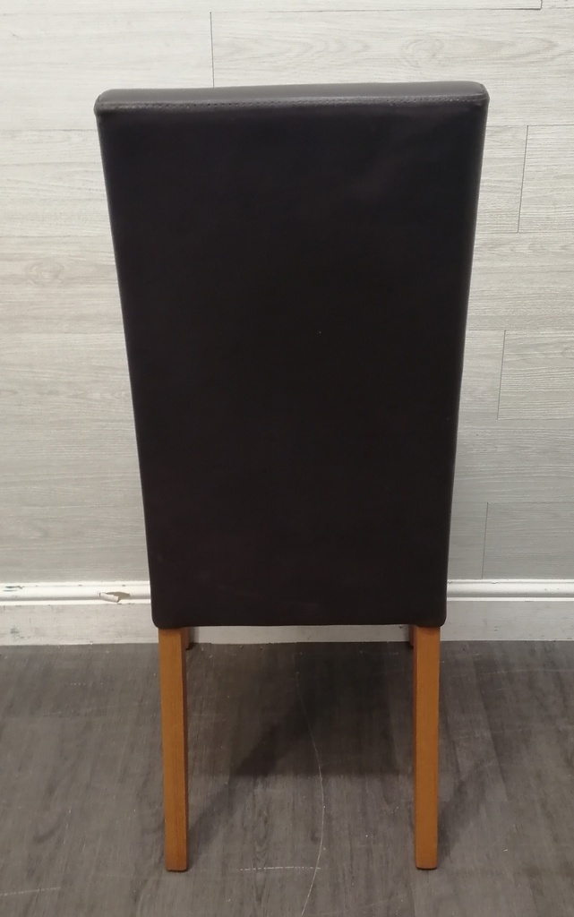 6 x  Quality Brown Leather Dining Chairs