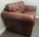 brown leather two seater sofa