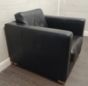 Modern style black leather armchair