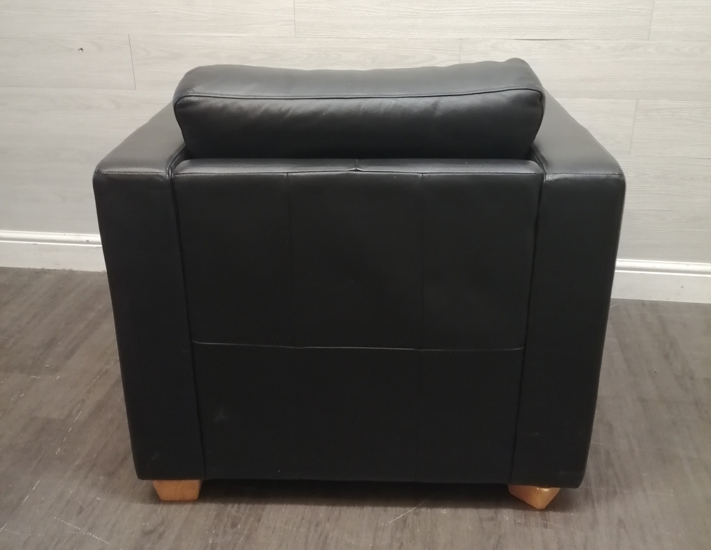 Modern style black leather armchair
