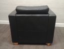 Modern style black leather armchair