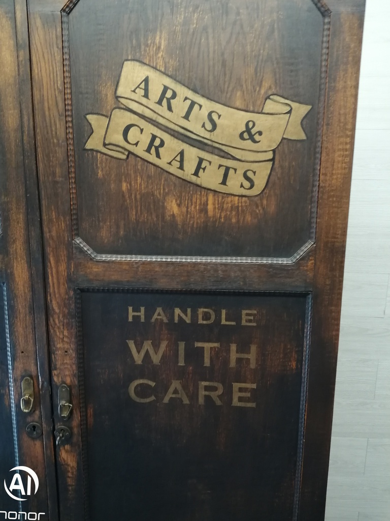 Lovely painted old oak wardrobe