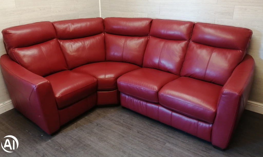 Lovely Red LEATHER CORNER SOFA