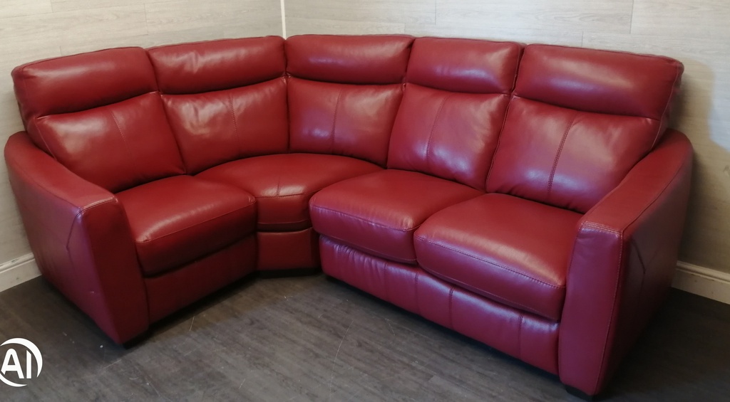 Lovely Red LEATHER CORNER SOFA