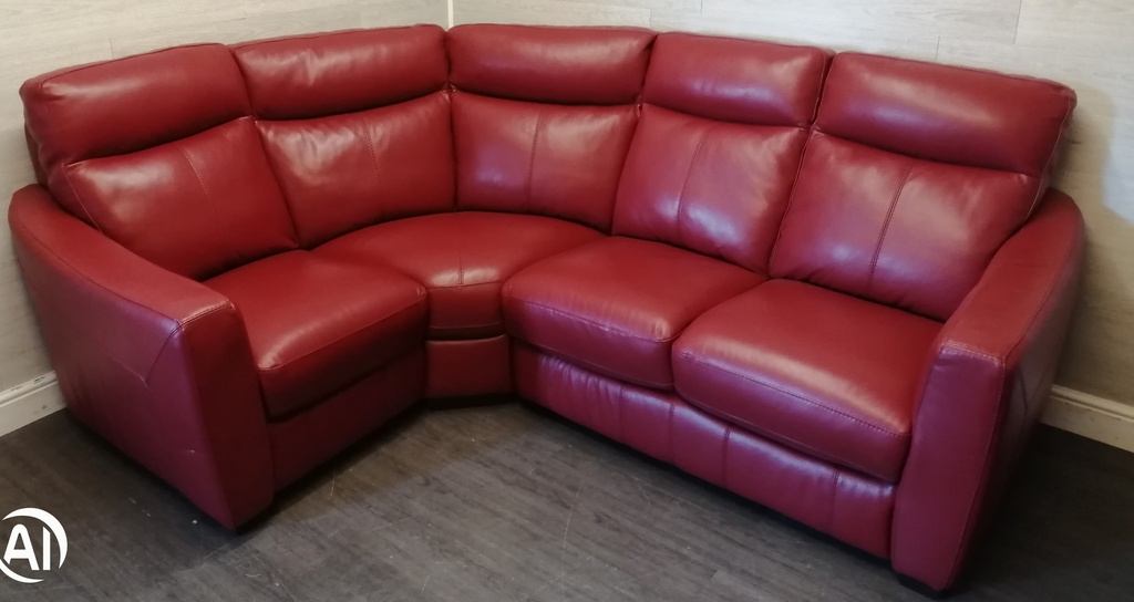 Lovely Red LEATHER CORNER SOFA