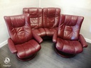 STRESSLESS DEEP RED LEATHER TWO SEATER RECLINER SOFA