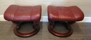 STRESSLESS DEEP RED LEATHER TWO SEATER RECLINER SOFA