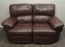 Two seaterbrown leather recliner sofa