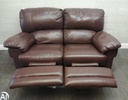 Two seaterbrown leather recliner sofa