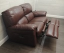 Two seaterbrown leather recliner sofa