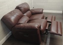 Two seaterbrown leather recliner sofa