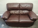 Brown leather two seater sofa