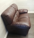Brown leather two seater sofa