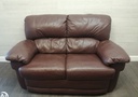 Brown leather two seater sofa