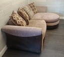Large DFS Brown Toned Four SEATER CHAISE-END SOFA