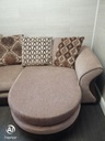 Large DFS Brown Toned Four SEATER CHAISE-END SOFA