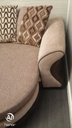 Large DFS Brown Toned Four SEATER CHAISE-END SOFA
