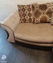Large DFS Brown Toned Four SEATER CHAISE-END SOFA