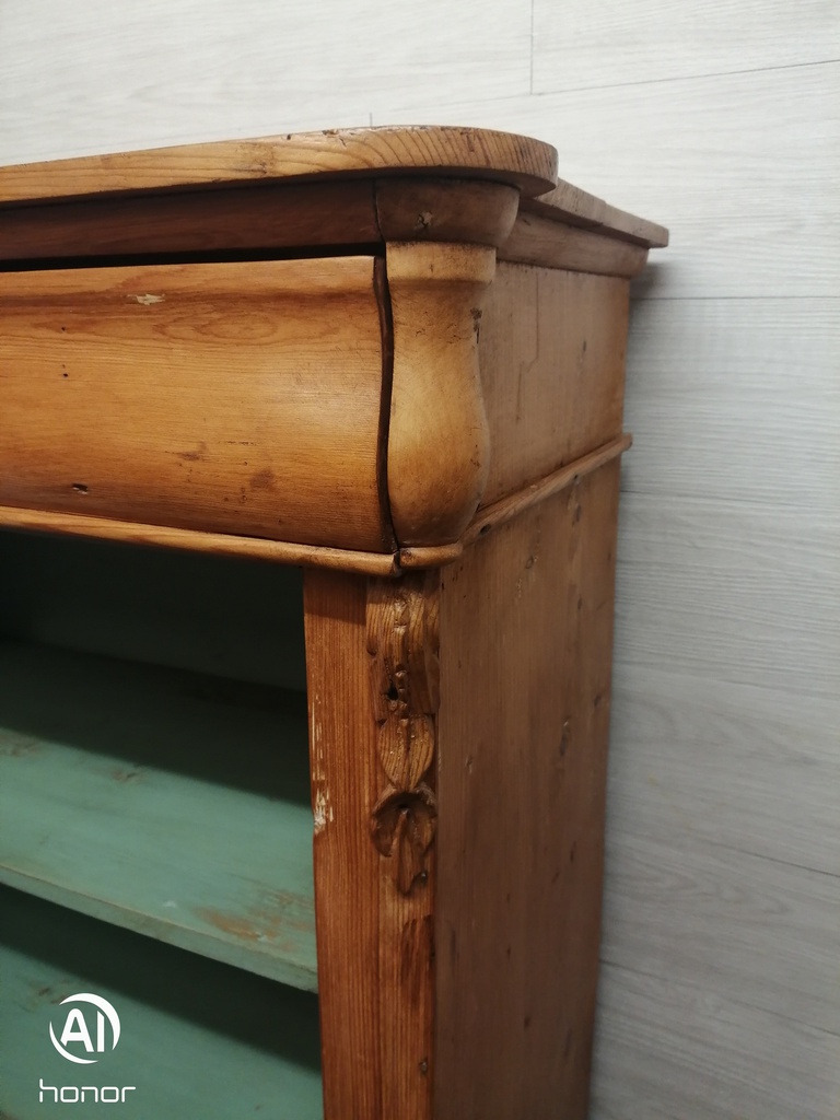 Lovely old pine bookcase with drawer