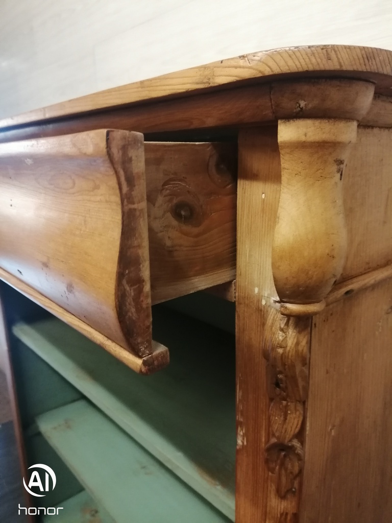 Lovely old pine bookcase with drawer