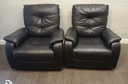 BLACK LEATHER RECLINER FOUR PEICE SUITE