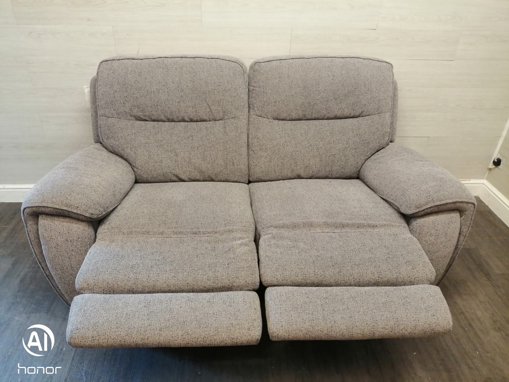 GREY TONED RECLINER TWO SEATER SOFA