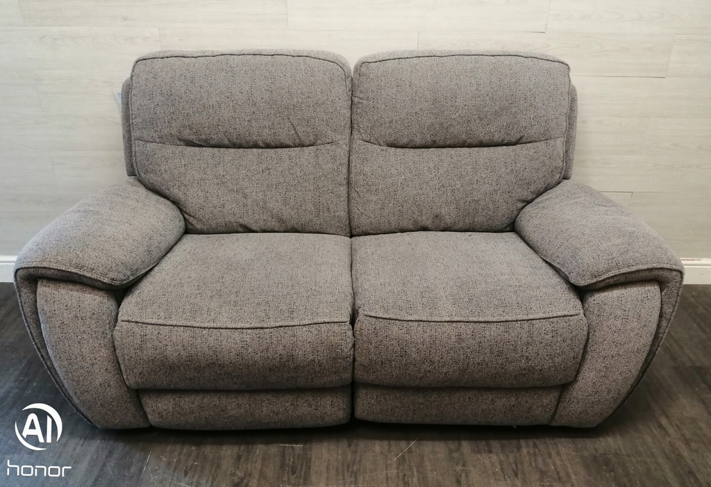 GREY TONED RECLINER TWO SEATER SOFA
