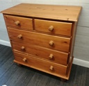 Solid pine five drawer chest