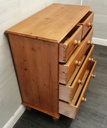 Solid pine five drawer chest