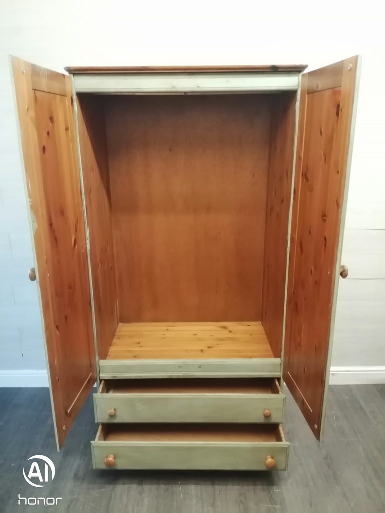 Pine Shabby Chic green wardrobe