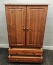 Low Pine Double Wardrobe with drawers