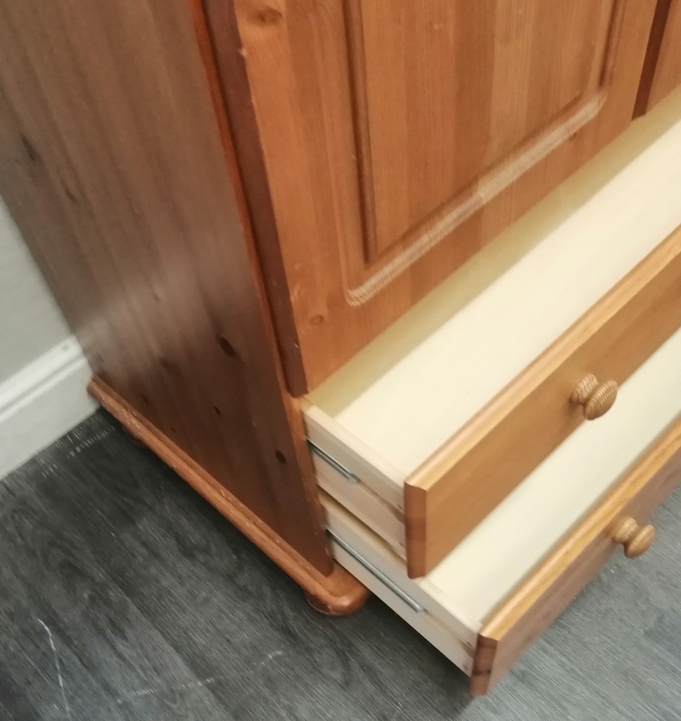 Low Pine Double Wardrobe with drawers