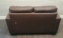 Neat two seater brown leather sofa