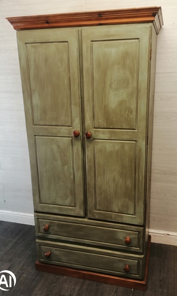 Pine Shabby Chic green wardrobe