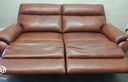 Chesnut Brown Leather Electric Recliner Two Seater Sofa