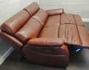 Chesnut Brown Leather Electric Recliner Two Seater Sofa