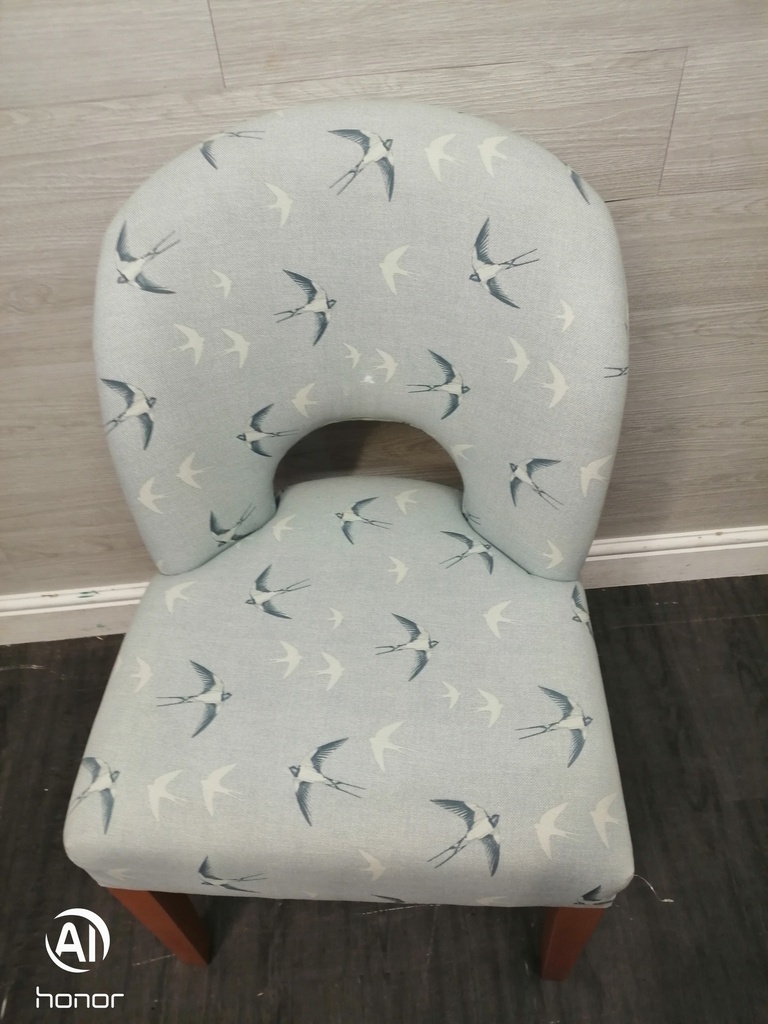 Single Upholstered swallow bird print Chair